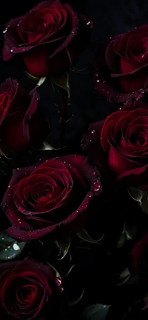 Floral Smartphone Background, Red Roses Black And Red Roses, Love Rose Flower, Red Roses Wallpaper, Dark Red Roses, Brush Background, Roses Wallpaper, Gothic Rose, Background Red, Rosé Aesthetic