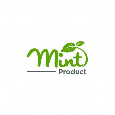 Mint leaves, organic logo concept Premiu... | Free Vector #Freepik #freevector #logo #business #abstract #design Packaging Texture, Leaves Logo Design, Bubble Transparent, Fresh Illustration, Food Company Logo, Liquid Wallpaper, Mint Logo, Coreldraw Design, Leaves Logo