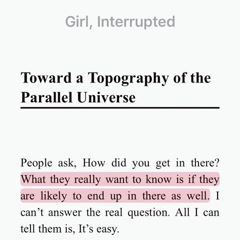 first words, first pages girl interrupted syndrome Girl Interrupted Syndrome, Girl Interrupted, First Words, Parallel Universe, I Can Tell, One Word, Bed Room, First Page, Bed