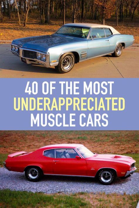 Most collectors seek out the usual suspects as they’re well-known, well-loved and iconic. But what about some of the lesser-known muscle cars? In a sea of Mustangs and Camaros, you can stand out from the crowd with a unique and misunderstood model from the era of muscle. Here are big-motor bruisers that will turn heads, burn rubber and stand out at a car show. Ford Muscle Cars, American Muscle Cars Chevy, 34 Ford Coupe, Muscle Car Ads, Famous Vehicles, Old School Muscle Cars, 60s Muscle Cars, 70s Muscle Cars, Rat Rod Cars