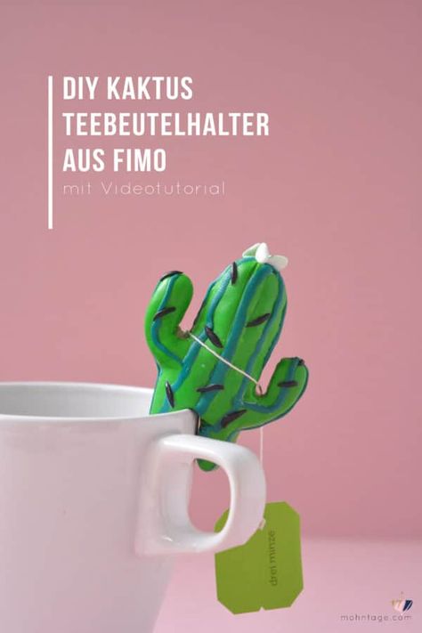 Diy Pate Fimo, Fimo Ideas, Diy Fimo, Cactus Diy, Diy Videos Tutorials, Tea Bag Holder, Polymer Crafts, Fimo Clay, Tutorial Diy