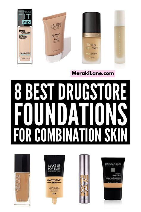 Dry and Oily: 8 Best Foundations for Combination Skin Makeup Products For Combination Skin, Foundations For Combination Skin, Best Foundation For Combo Skin, Combination Skin Foundation, Makeup For Combination Skin, Drugstore Foundation For Oily Skin, Best Medium Coverage Foundation, Best Foundation For Combination Skin, Foundation For Combination Skin