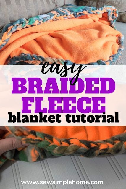 Fleece Blanket No Sew Braided, Diy Braided Rugs Instructions, Rag Tie Blanket No Sew Fleece, Easy Diy Fleece Blankets, See Fleece Blanket, Braided Tie Blanket Tutorials, Tying Fleece Blankets, Diy Knot Blanket No Sew Fleece, Diy Tied Fleece Blanket