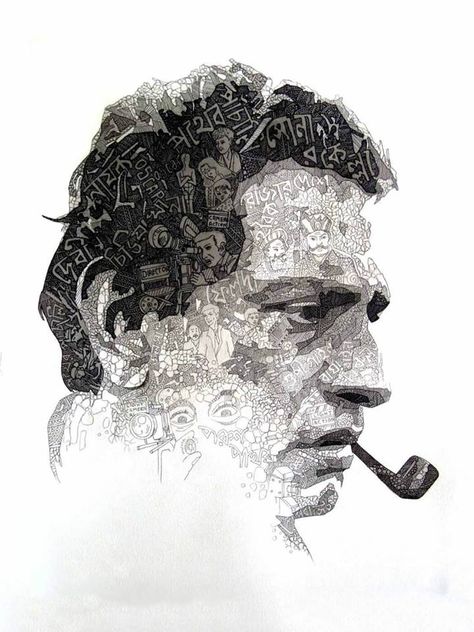 Artist: Amit Bhar Satyajit Ray Portrait Sketch, Satyajit Ray Sketch, Satyajit Ray Aesthetic, Feluda Satyajit Ray Illustration, Amit Bhar, Coffee Coat, Satyajit Ray, Alpona Design, Bengali Art