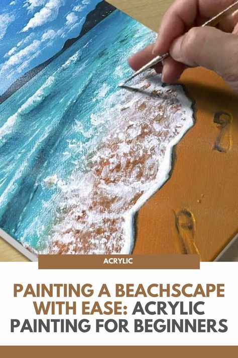 The beach is a place of tranquility and natural beauty, making it a wonderful subject for a painting. In this article, we'll explore an easy and approachable way for beginners to paint a serene beachscape. With the use of acrylic paints, you can capture the essence of the beach and create a stunning artwork that reflects the soothing atmosphere of this coastal haven. So let's dive into the world of acrylic painting and embark on a creative journey by painting a picturesque scene of the... How To Paint A Beach Scene, How To Paint An Ocean Scene, Beach Scene Painting Acrylics, How To Paint A Beach Scene For Beginners, Painting Beach Easy, How To Paint Beach Scene Easy, Painted Beach Scenes, Easy Beach Painting For Beginners, Beach Acrylic Painting Easy