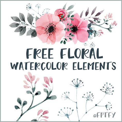 Free Watercolor Flowers, Gray Watercolor, Watercolor Elements, Watercolor Png, Png Floral, Free Png Downloads, Free Printable Art, Planner Printables Free, Free Planner