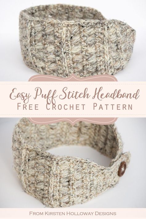 This headband pattern is a quick, easy ear-warmer pattern that can be adjusted to fit women or kids. #kirstenhollowaydesigns #freecrochetheadbandpatterns #freecrochetpatterns Free Crochet Ear Warmer Headband Pattern, Crochet Earwarmer Pattern Free, Crochet Ear Warmer Free Pattern, Easy Crochet Headband, Ear Warmer Pattern, Bandeau Au Crochet, Crochet Ear Warmer Pattern, Easy Crochet Headbands, Crochet Headband Free