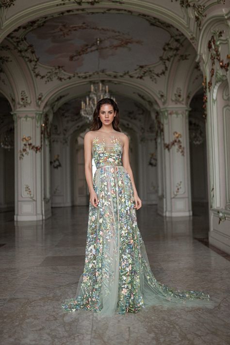 14 Beautiful Floral Wedding Dresses to Inspire | OneFabDay.com Haute Couture, Couture, Daalarna Couture, Floral Print Wedding Dress, Printed Wedding Dress, New Bridal Dresses, Floral Wedding Gown, Floral Print Gowns, London Bride