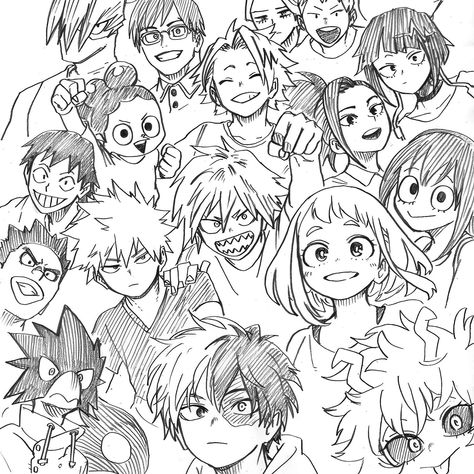 Mha Characters, Sketch Icon, Bakugou Manga, Class 1 A, Ochako Uraraka, Anime Drawings Sketches, Boku No Hero Academy, My Hero Academia Manga, Anime Sketch