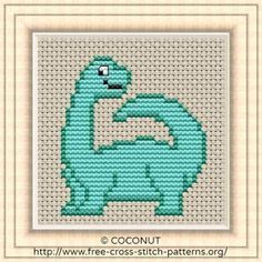 Free cross stitch pattern: Dinosaur 4 ,Free cross stitch pattern Patchwork, Quick Cross Stitch, Dinosaur Brachiosaurus, Dinosaur Cross Stitch, Printable Cross, Free Cross Stitch Pattern, Cross Stitch Sampler Patterns, Free Cross Stitch Patterns, Dragon Cross Stitch