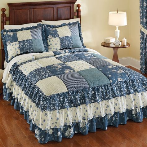 Ruffle Bedspread, Designer Bed Sheets, Chirstmas Decor, Linen Bedding Natural, Floral Patchwork, Ruffle Bedding, Collections Etc, Quilted Bedspreads, Bedding Accessories