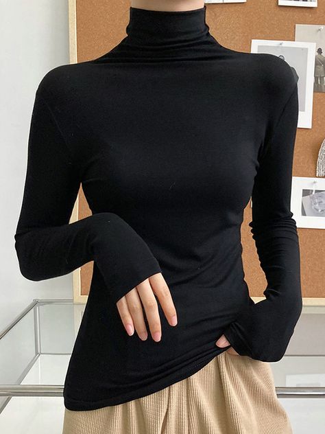 Turtle Neck Outfit Women, Black Turtle Neck, Leisure Fashion, High Neck Sweater, Outfit Inspiration Fall, High Neck Long Sleeve, Outfits Women, Fashion Seasons, Khaki Green