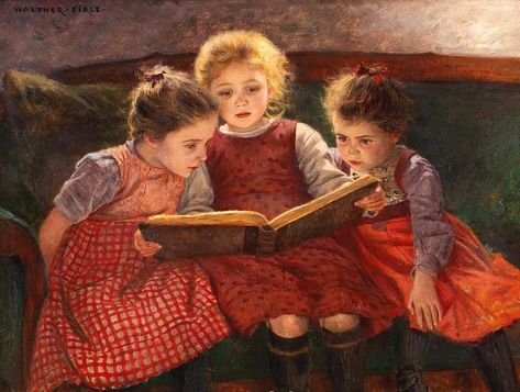 Three Girls Reading by Walter Firle Raising Girls, Good Girl Names, People Reading, Reading Art, Woman Reading, Girl Reading, Kids Reading, Pics Art, I Love Books