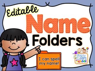 Name Folders Can't wait to use these with my TK students in August! $2.00 on TPT Name Folders Preschool, Name Writing Activities, Kindergarten Names, K Names, Preschool Names, Name Practice, Name Folder, Name Activities, Preschool Writing