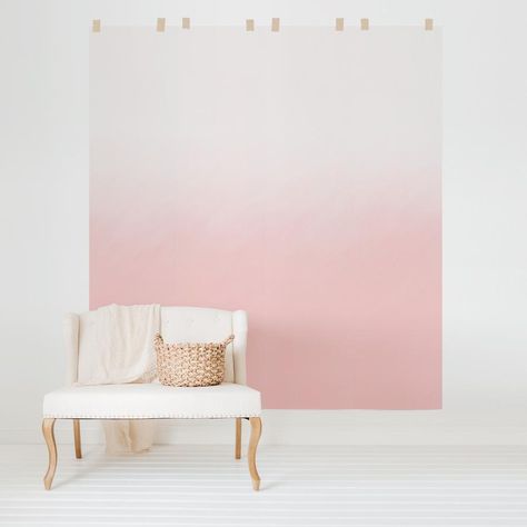 Pink Nursery Interior Inspiration With Ombre Wall Mural – Livettes Pink Ombre Wall, Girl Nursery Wallpaper, Wallpaper Temporary, Ombre Wall, Ombre Wallpapers, Inspired Bedroom, Wallpaper Interior Design, Wallpaper Interior