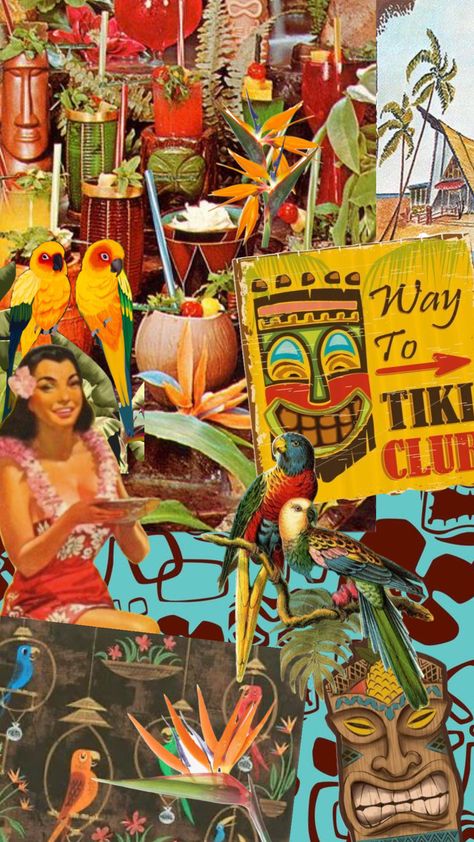 Tiki room #tikiroom #magickingdom #adventureland #vintage Vintage Tiki Party, Vintage Tiki Aesthetic, Tiki Poster, Tiki Aesthetic, Retro Tiki Party, Manifesting Aesthetic, Hawaiian Luau Party, Vintage Tiki, Birthday Inspo