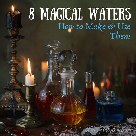 Water carries many magical properties. Learn how to make magical waters and how to use them, including: moon water, sun water, rose water and more! How To Use Storm Water, How To Make Storm Water, Uses For Florida Water, Diy Florida Water, Florida Water Diy, Storm Water Spells, Diy Moon Water, Storm Water Witchcraft Uses, How To Use Florida Water