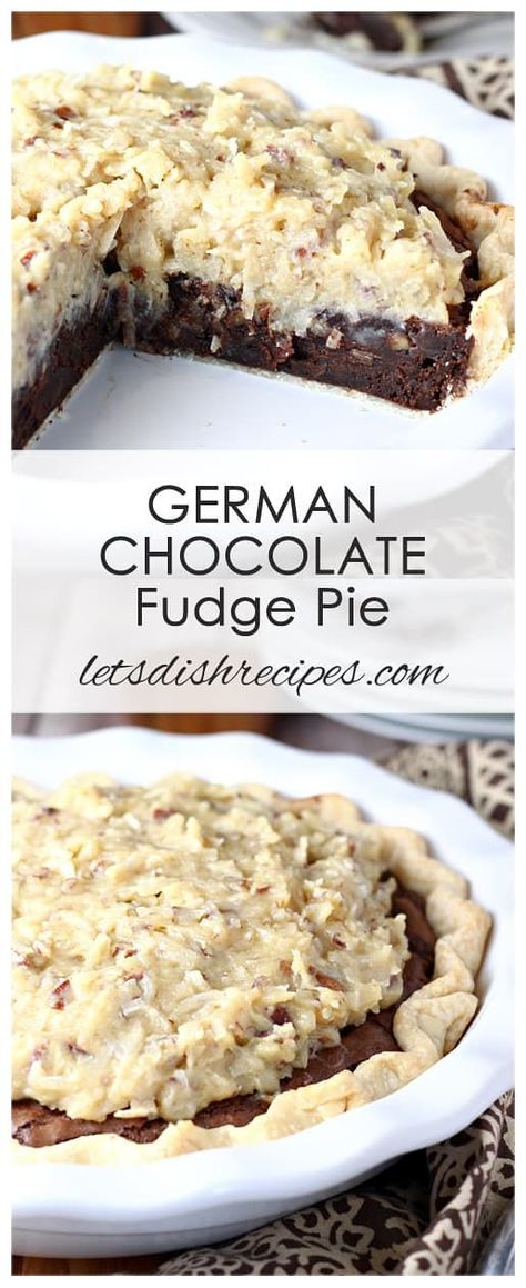 Chocolate Fudge Pie Recipe, German Chocolate Fudge, Fudge Pie Recipe, German Chocolate Pie, Chocolate Fudge Pie, Dessert Oreo, Fudge Pie, Chocolate Pie Recipes, Pie Pops