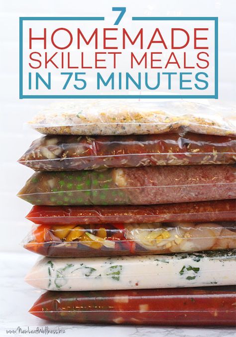 7 Freezer-to-Skillet Meals in 75 Minutes                                                                                                                                                                                 More Freezer Casseroles, The Family Freezer, Family Freezer, Sausage Rigatoni, Electric Skillet Recipes, Freezer Dinners, Chicken Penne, Printable Recipes, Freezable Meals