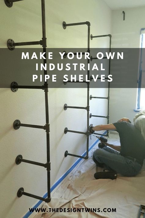 Pipe Bookshelf, Diy Pipe Shelves, Easy Weekend Projects, Industrial Home Design, Industrial Pipe Shelves, Diy Pipe, Pipe Decor, Pipe Furniture, Pipe Shelves