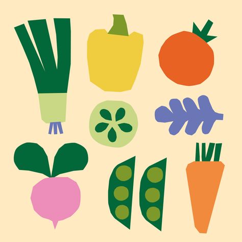 Abstract Food Illustration, Fruit Illustration Design, Vegetable Logo, Vegetables Illustration, Healthy Design, Vegetable Illustration, 강아지 그림, Fruit Illustration, Simple Illustration