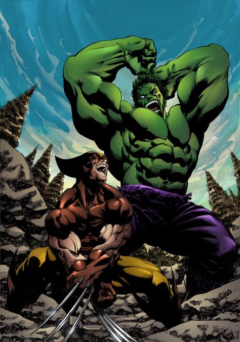 Hulk Vs Wolverine, Wolverine Artwork, Wolverine Comic, Wolverine Art, Hulk Art, Hulk Comic, Marvel Artwork, Wolverine Marvel, Comic Book Artwork