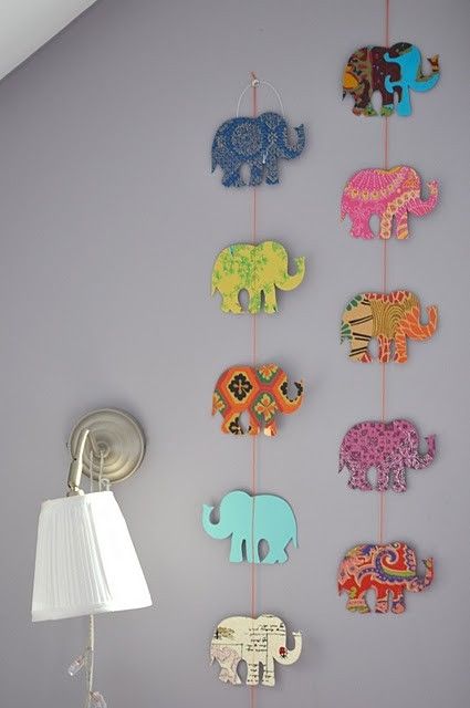 Elephant Garland, Diy Projektit, Dorms Decor, Diy Dorm Decor, Kerajinan Diy, Diy Dekor, Diy Interior Decor, Dorm Diy, Dekor Diy