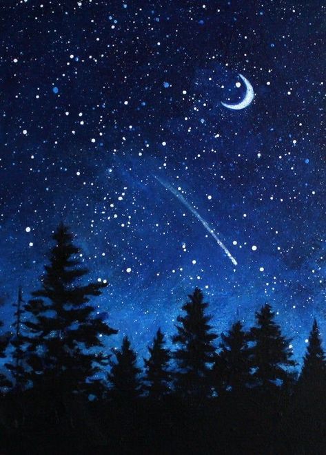 flag idea Night Sky Drawing, Sky Drawing, Drawing Sky, Watercolor Night Sky, Sky Art Painting, Night Sky Painting, Star Painting, Moon Drawing, Background Drawing