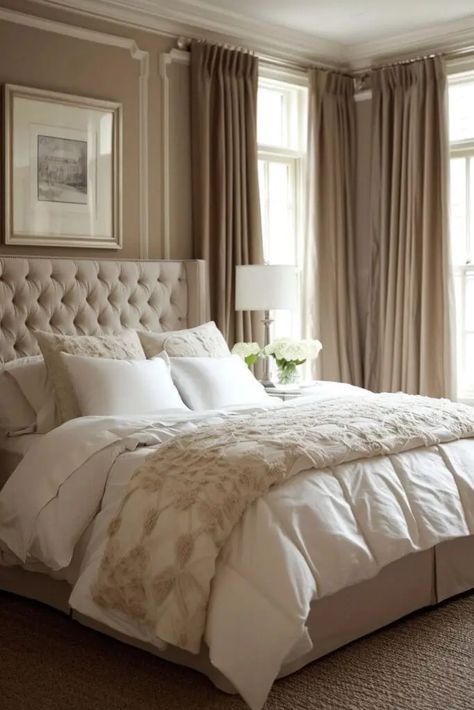 25 Captivating Brown and White Bedroom Ideas You’ll Love Cream And White Bedding Ideas, Dark Brown And Beige Bedroom, Brown Wood Floors Bedroom, Beige Brown Bedroom, Brown And White Bedroom Ideas, Brown And White Bedroom, Brown And Cream Bedroom, Modern Beige Bedroom, White And Brown Bedroom