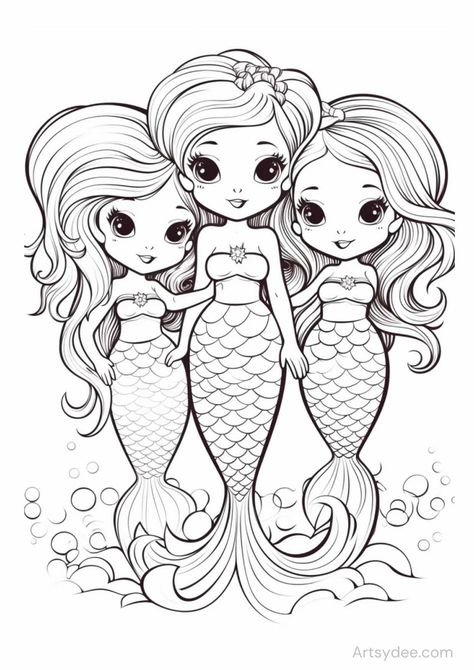 Dive into an underwater world of color with our 43 Free Printable Mermaid Coloring Pages! These whimsical and magical mermaid illustrations are perfect for kids and adults alike. With cute mermaids, seahorses, and intricate zentangles, you'll have plenty of options to choose from. Download our printable pages now and let your creativity flow with these enchanting mermaid coloring pages! Mandalas, Free Printable Mermaid, Mermaid Illustrations, Kids Colouring Printables, Mermaid Printables, مشروعات العلوم, Mermaid Coloring Book, Free Kids Coloring Pages, Magical Mermaid