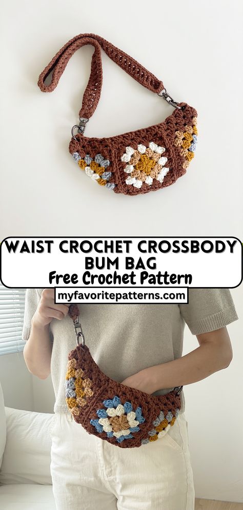 Waist Crochet Crossbody Bum Bag Crochet Project Free, Crochet Belt, Free Crochet Bag, Amazing Crochet, Crochet Bag Pattern Free, Bag Pattern Free, Crochet Business, Crochet Design Pattern, Crochet Work