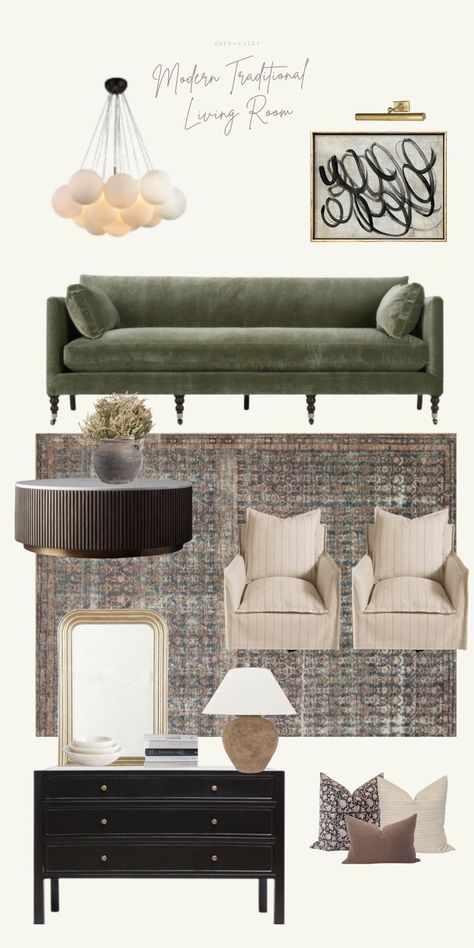 Where To Place End Tables In Living Room, Modern Serene Living Room, Green Velvet Sofa Living Room Farmhouse, Contemporary Velvet Sofa, Swivel Chairs Dining Room, Jewel Color Interior Design, Modern Living Room With Green Couch, Green Couch In Living Room, Living Room With No Tv Ideas