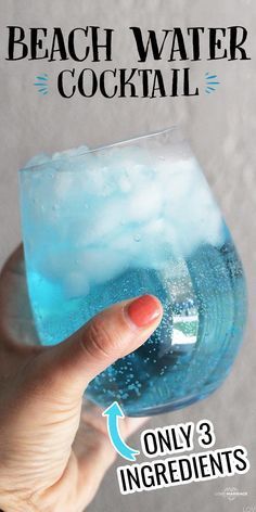 Beach Water Cocktail - Just 3 Ingredients - Love and Marriage Resep Koktail, Cocktail Drinks Alcoholic, Raspberry Vodka, Mixed Drinks Alcohol, Beach Drinks, Liquor Drinks, Dairy Drinks, Boozy Drinks, Mixed Drinks Recipes