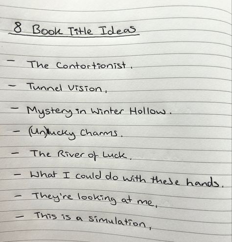8 book title ideas 💡 First Chapter Title Ideas, Horror Book Name Ideas, Novel Ideas Aesthetic, Titles For Chapters, First Line Ideas For Books, Poem Titles Ideas, Zombie Apocalypse Book Title Ideas, Fantasy Book Title Ideas Inspiration, Poem Name Ideas