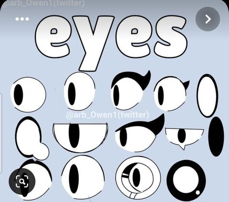 Art Styles To Try Eyes, Sans Sketch Bases, Eye Reference Cartoon, Cartoon Style Body Reference, Cartoon Style Tutorials, Eyes Sketch Cartoon, Cartoon Eyes Drawing Reference, Cartoon Art Styles To Try, Pfp Gender Neutral