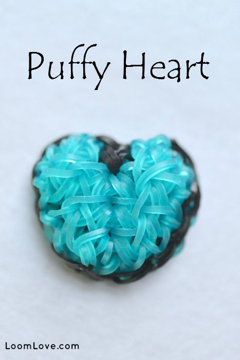 How to Make a Puffy Heart Charm on Your Rainbow Loom Amigurumi Patterns, Loom Band Charms, Wonder Loom, Crazy Loom, Fun Loom, Loom Love, Rainbow Loom Tutorials, Loom Band Bracelets, Rubber Band Crafts