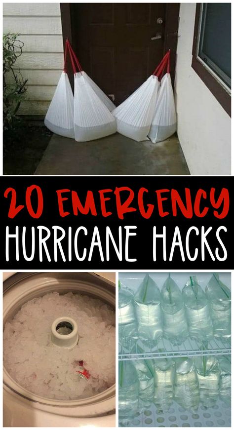 20 Emergency hurricane hacks every family should know! Storm, tornado hacks to stay safe! Flood Emergency Kit, Emergency Preparedness Organization, Emergency Kit For Home, Power Outage Hacks, Storm Tornado, Emergency Hacks, Life Hacks Shopping, Storm Preparedness, Storm Prep