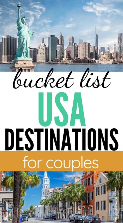 Us Bucket List Travel, Couples Trips In The Us, Romantic Vacations In The Us, Romantic Getaways In The Us, Best Us Vacations, Vacation Spots For Couples, Vacation Destinations Couples, Romantic Getaway Ideas, Best Vacations For Couples