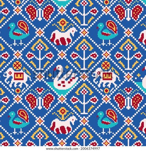 Badhani Design, Motif Pattern Design, Patola Pattern, Bandhani Design, Ethnic Print Pattern, Damask Pattern Design, Repeating Pattern Design, Mughal Art Paintings, Patterns Floral