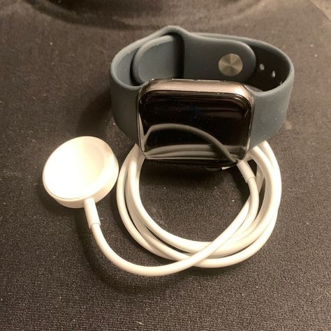 Apple Watch series six space grey/ black Headphones, Navy, Blue Band, Apple Watch Series, Black Watch, Apple Watch, Original Box, Navy Blue, Band