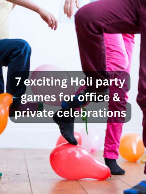 Games Holi Theme Kitty Party Games, Holi Party Ideas, Holi Celebration Ideas, Holi Games, Holi Ideas, Kitty Party Ideas, Holi Dance, Party Ideas Activities, Holi Theme