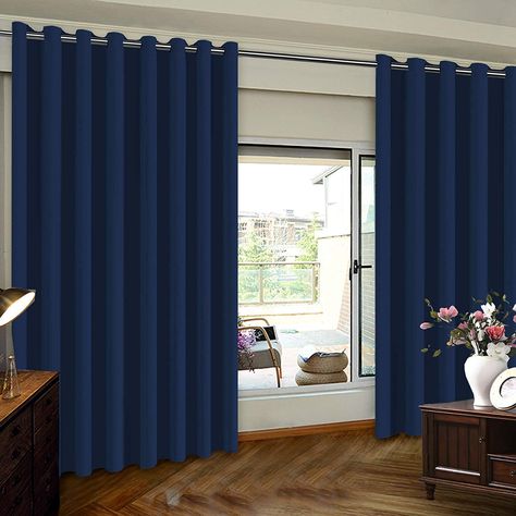 curtains sliding door patio curtain wide panel blackout room extra navy drapes tall draperies thermal living insulated 3ft 100inch outside