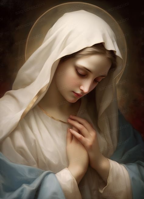 SacreCreazioniShop - Etsy Illustration Spiritual, Rosary Prayers, Mary Jesus Mother, Mother Mary Pictures, مريم العذراء, Virgin Mary Art, Jesus Mother, Mother Mary Images, Images Of Mary