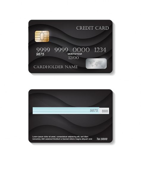 Realistic detailed credit cards set with... | Premium Vector #Freepik #vector #background #business-card #business #gold Fimo, Black Card Credit, American Express Black, Credit Card Template, Black Credit Card, Black Abstract Background, Pola Kotak, Black Cards, Virtual Card