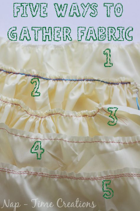 five ways to gather fabric a great bunch of tutorials for gathering fabric of all kinds and for all types of projects. Patchwork, Couture, Upcycling, Tela, Gathering Fabric, Gather Fabric, Sewing Project Ideas, Fat Quarter Projects, Sewing Fabrics