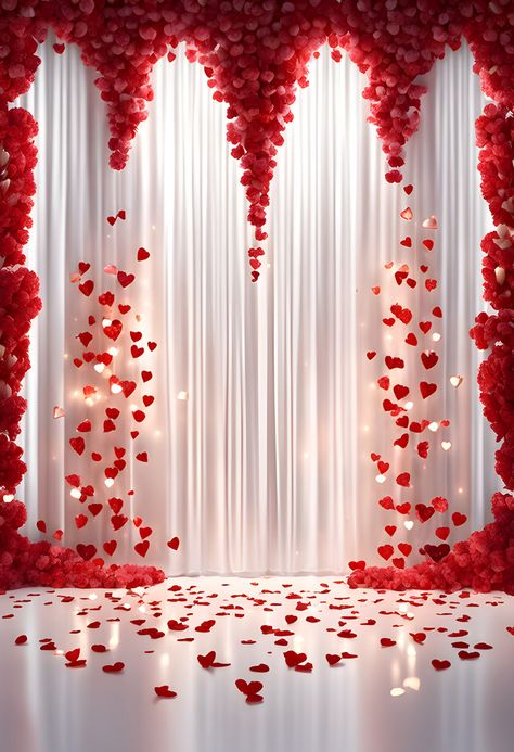 Valentines Day Background With Red Hearts And White Curtain 3D Rendering#pikbest##Backgrounds Paper Peonies Tutorial, Red And White Wallpaper, Photo Backdrop Christmas, Baby Photography Backdrop, Flower Background Design, Photoshop Backgrounds Backdrops, White Curtain, Red Background Images, Love Pink Wallpaper