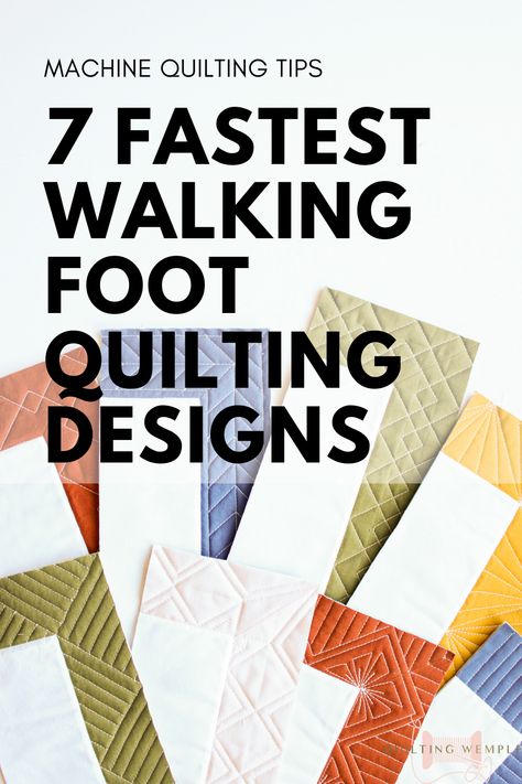 Staring at your unquilted quilt top and looking for some machine quilting tips for the borders? We found 7 easy walking foot border quilting ideas to give you the inspiration you need to think outside the box on your next quilt project. #quiltingwemple #machinequiltingtips #quiltingtips #machinequilting #borderquiltingideas Patchwork, Easy Straight Line Quilting Designs, New Quilting Ideas, Quilting The Quilt, Border Free Motion Quilting Designs, Quilting Patterns For Borders, Quilting Borders Ideas Easy, Border Quilting Designs Simple, Free Motion Border Designs