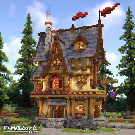 Minecraft Guild Hall Build, Medieval Guild Hall, Minecraft Guild Hall, 1.20 Builds Minecraft, Minecraft Civilization, Minecraft 1.20 Builds, Medieval Guild, Fantasy Minecraft House, Temple Minecraft