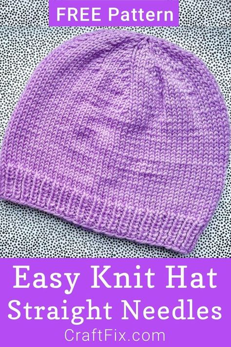 Knit Hats On Straight Needles, Knitted Hats On Straight Needles, 2 Needle Hat Pattern Free, Knit Slouchy Beanie Pattern, Knitting Chemo Hats Free Pattern, 8 Ply Beanie Patterns Free, Knitted Beanie Pattern Free Straight Needles, Knitted Slouchy Hat Patterns Free, Beanie Knitting Patterns Free 8 Ply