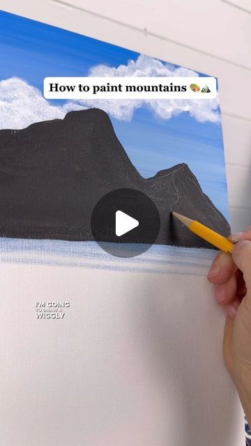 Bergen, How To Paint The Smoky Mountains, Mountain Peak Painting, Mountain Drawing Step By Step, Step By Step Painting Mountains, How To Draw Mountains Acrylic, Painting Clouds Step By Step, Mountains With Clouds, How To Paint Realistic Mountains